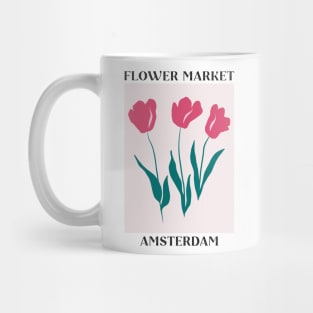 Flower Market Amsterdam Pink Tulips Mug